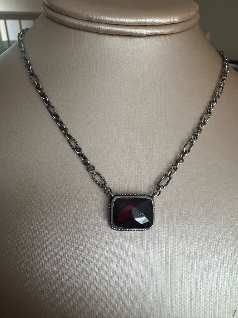 Lori Bonn Sterling Silver Garnet Necklace